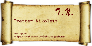 Tretter Nikolett névjegykártya